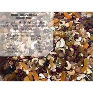 Granola Giảm Cân từ hoa quả hạt sấy, Ngũ cốc ăn kiêng giảm cân không đường