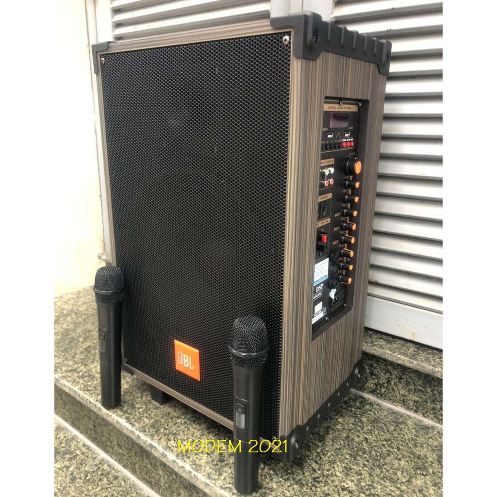 Loa karaoke gia đình hát cực hay, loa di động giá rẻ JBL 1204 kèm 2 micro không dây, công suất lớn, hát hay và bền