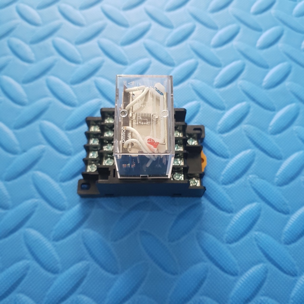 Relay Kính LY4N 12V - 24V - 220V 14 chân, Rơ le trung gian, relay 220V10A 14 chân  (Chân To)