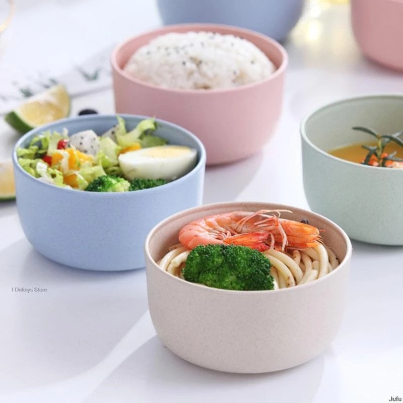 Tô Tròn Bằng Sợi Lúa Mạch Thân Thiện Với Môi Trường Cho Bé Ăn Cơm/Salad/Rau Củ Tại Nhà