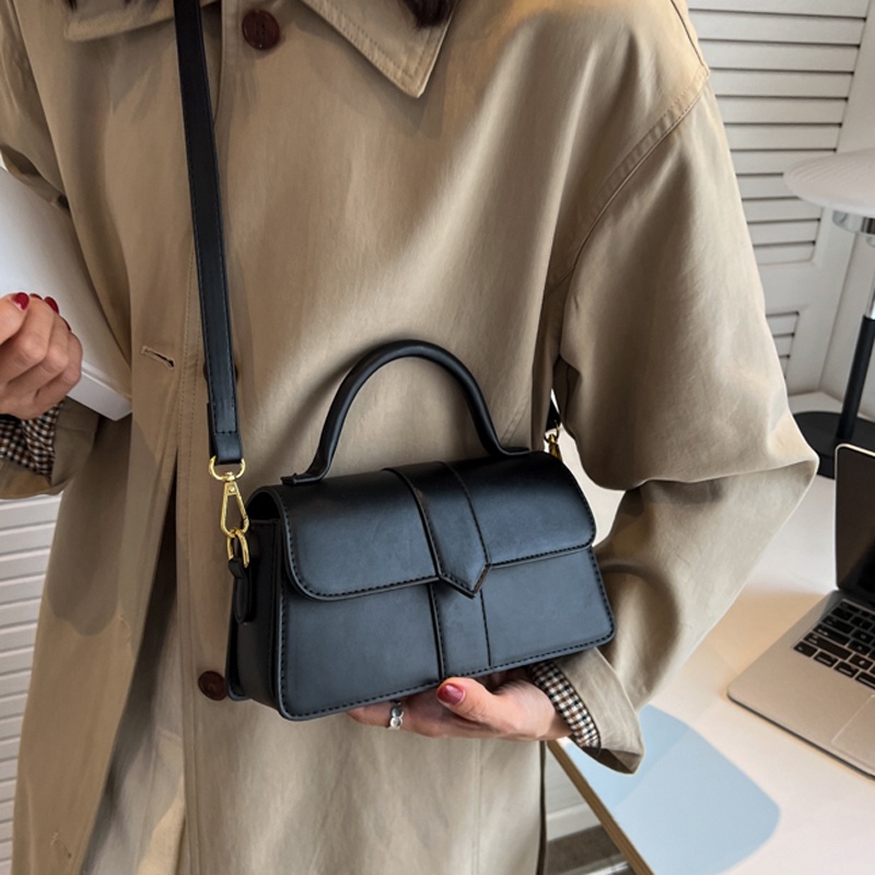 Túi đeo vai IELGY hình vuông nhỏ thêu chỉ phong cách retro dễ phối đồ thời trang cho nữ