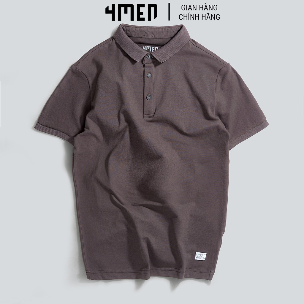 Áo thun polo nam trơn 4MEN PO028 cổ bẻ, ngắn tay, form slimfit, vải cotton cá sấu cao cấp | BigBuy360 - bigbuy360.vn