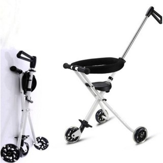 Xe đẩy xếp gọn cho bé 1-6 tuổi họa tiết ngựa vằn có dù và giỏ đựng đồ - Harushop168