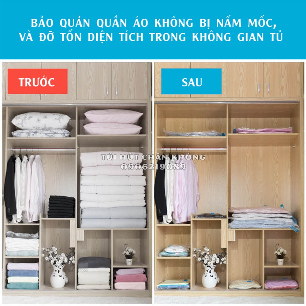 Túi Hút Chân Không Đựng Quần Áo Tiết Kiệm Không Gian Ngăn Ẩm Mốc