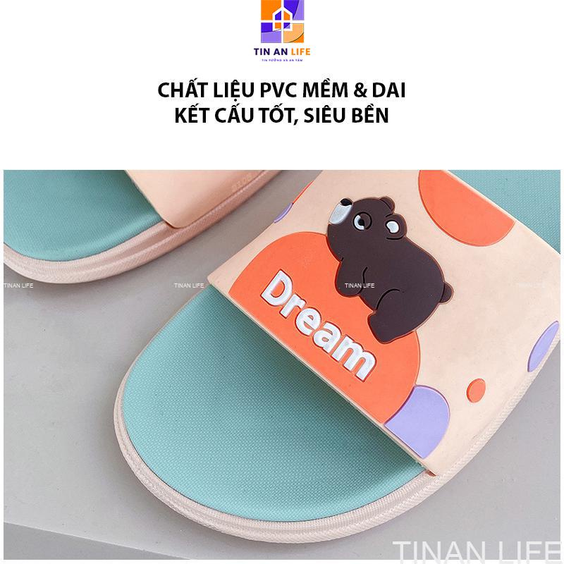 Dép Quai Ngang DREAM Gấu Nâu Êm Chân, Đi Dạo, Mang Trong Nhà, Bám Sàn Không Trơn Trượt