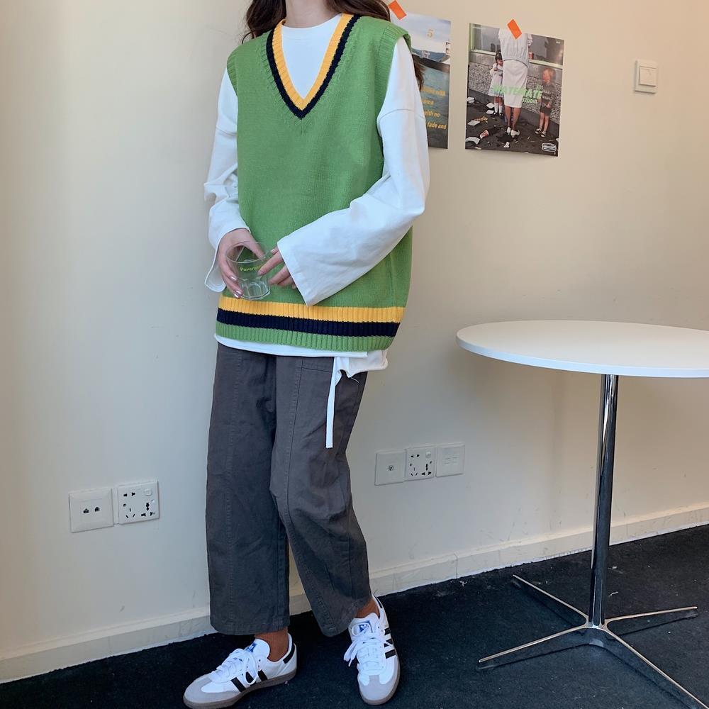 Áo Gile Sweater Dáng Rộng Không Tay Phong Cách Hàn Quốc Dành Cho Nữ | BigBuy360 - bigbuy360.vn