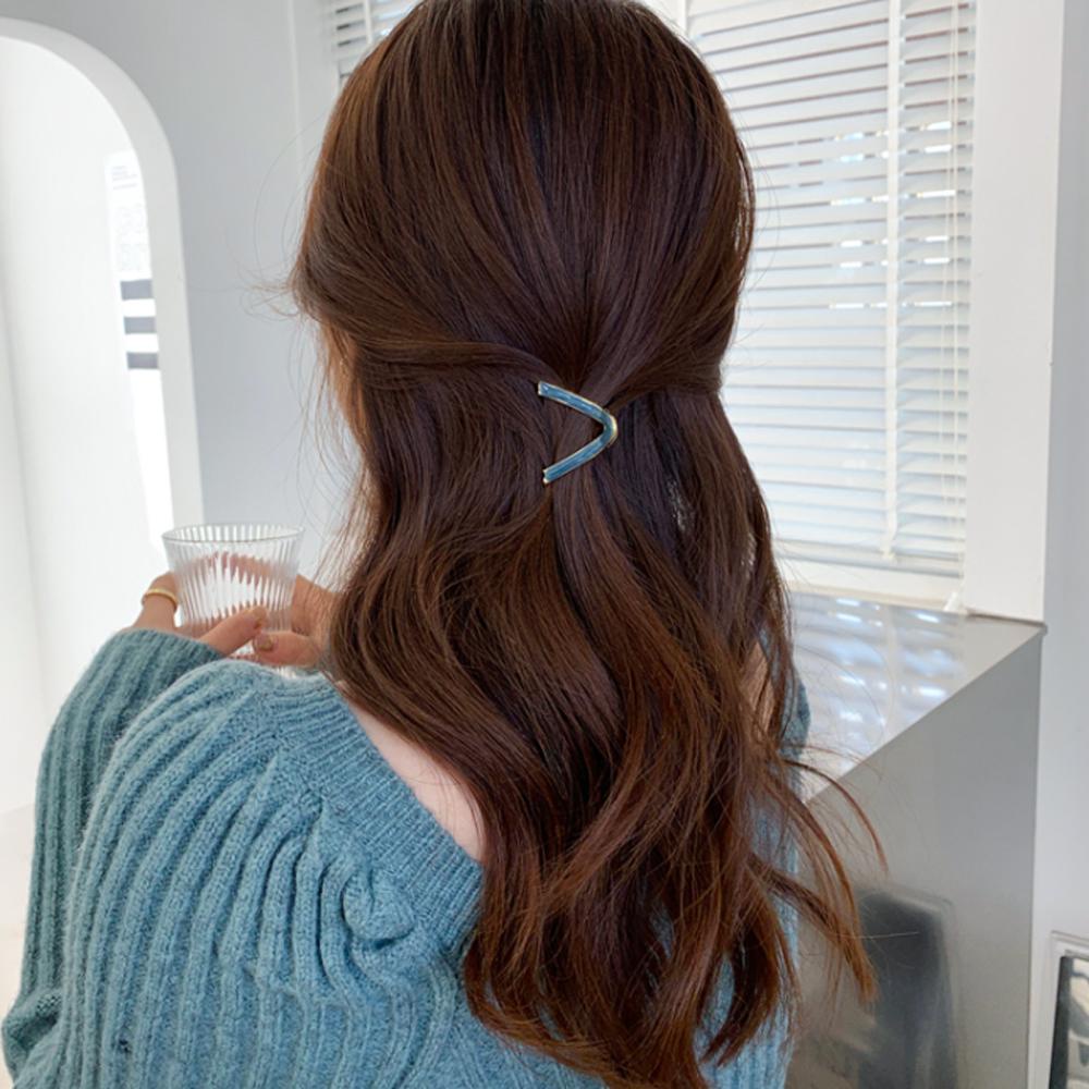 Kẹp Tóc Chữ V Thiết Kế Đơn Giản Phong Cách Hàn Quốc