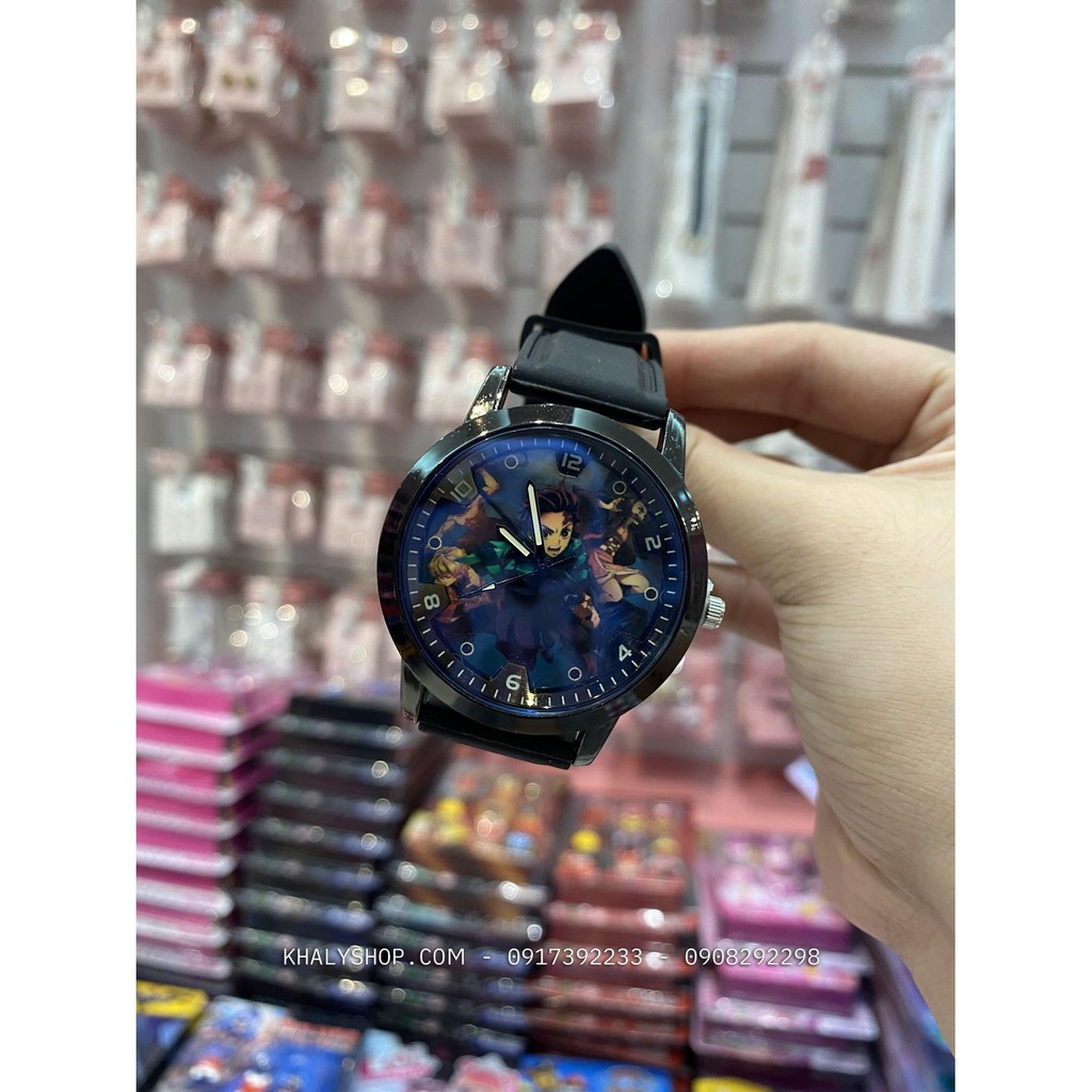 Đồng hồ tròn kim đeo tay hình Kimetsu (Thanh gươm diệt quỷ) màu đen siêu hot cho các bé | BigBuy360 - bigbuy360.vn