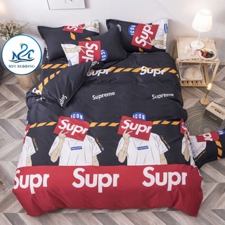 Bộ chăn ga gối Cotton poly M2T bedding gồm vỏ chăn mền, drap ga giường và 2 vỏ gối nằm - PL Supr