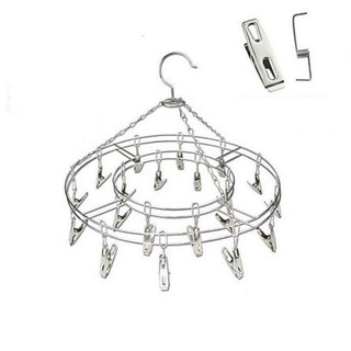 Móc chùm tròn inox kẹp phơi đồ cho bé -namibaby