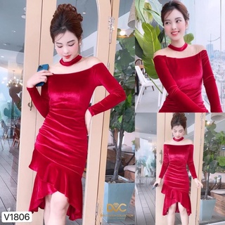 Đầm đuôi cá dáng suông tay dài công chúa V1806