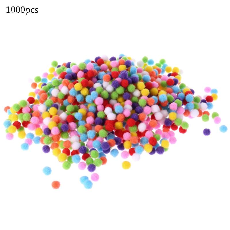 Set 1000 Quả Pom Pom Mềm 10mm Nhiều Màu Sắc Dùng Làm Đồ Thủ Công DIY