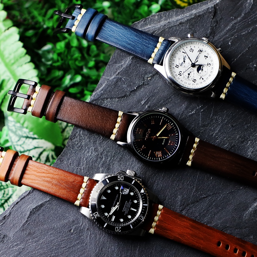 Dây Da Bò 20mm 22mm 24mm Cho Đồng Hồ Samsung Galaxy watch4 Gear S3 42MM 46MM
