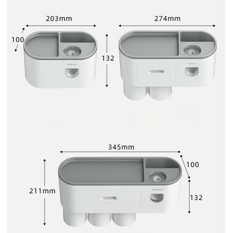 Kệ Phòng Tắm Thông Minh OENON Chính Hãng, Bộ Nhả Kem Đánh Răng Tự Động Cao Cấp Dán Tường