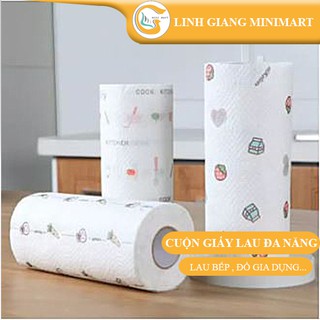 Cuộn giấy lau nhà bếp đa năng 50 tờ màu trắng siêu dai có thể giặt được