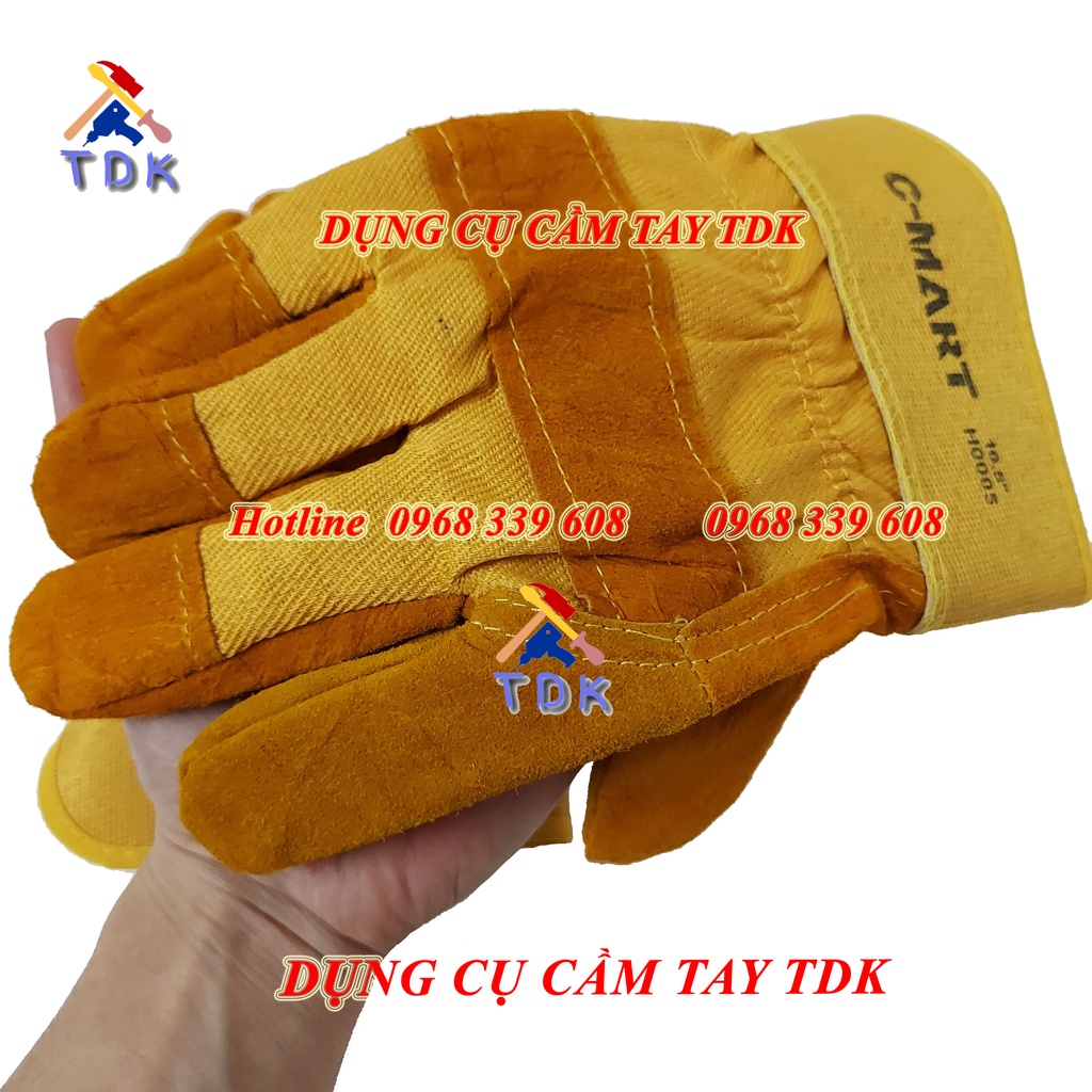 Găng tay bảo hộ vải da CMART H0005 găng tay lao động đa năng, bao tay hàn cắt
