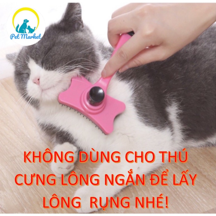 LƯỢC CHẢI LÔNG CHO CHÓ MÈO CÓ NÚT BẤM BẰNG NHỰA