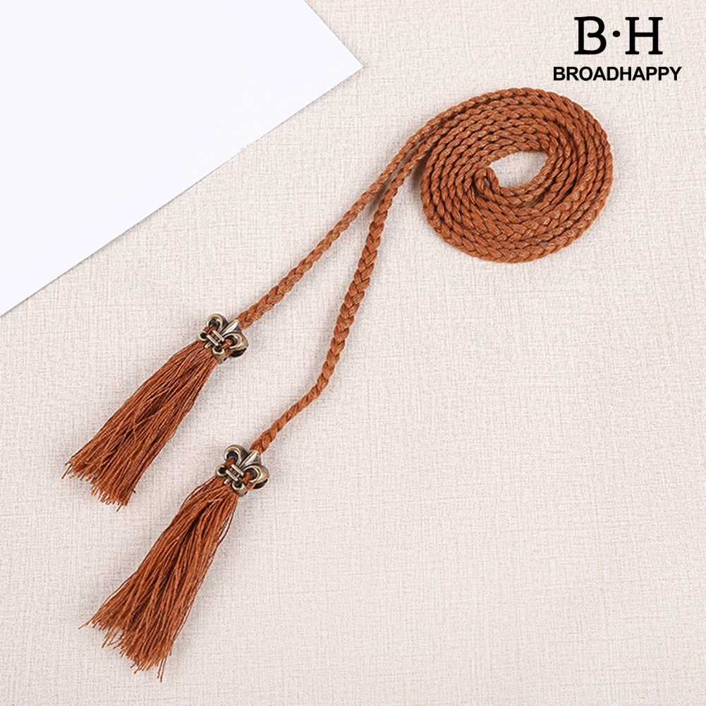 Thắt Lưng Dây Bện Phối Tua Rua Thời Trang Dành Cho Nữ