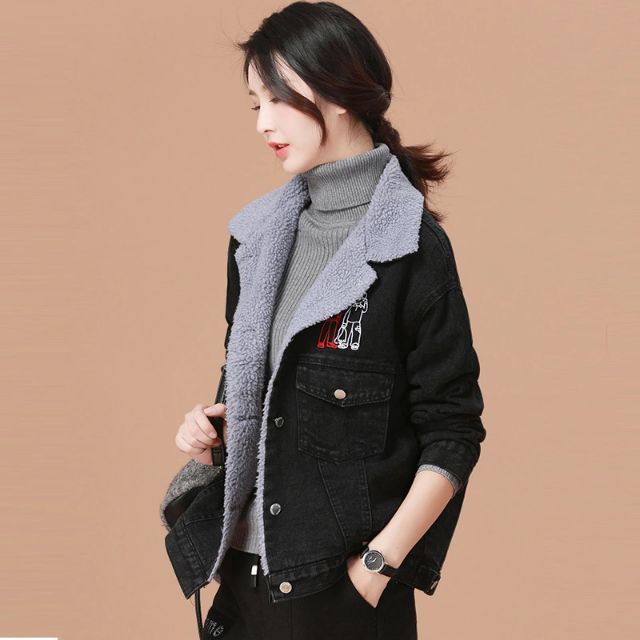 Áo khoác bò nữ lót lông có ảnh thật Ngoc Diệp Shop mã 64