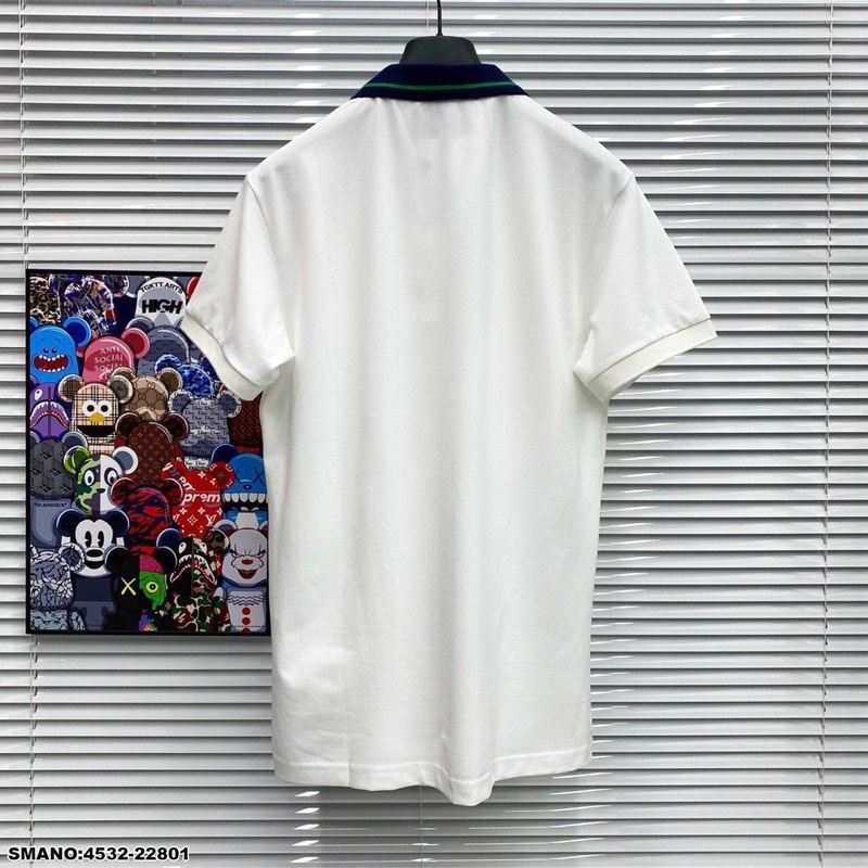 Áo Polo GC Nam In Hoạ Tiết Hình Siêu Chất - Áo Phông GC Nam Cổ Bẻ Kẻ Xanh SPF