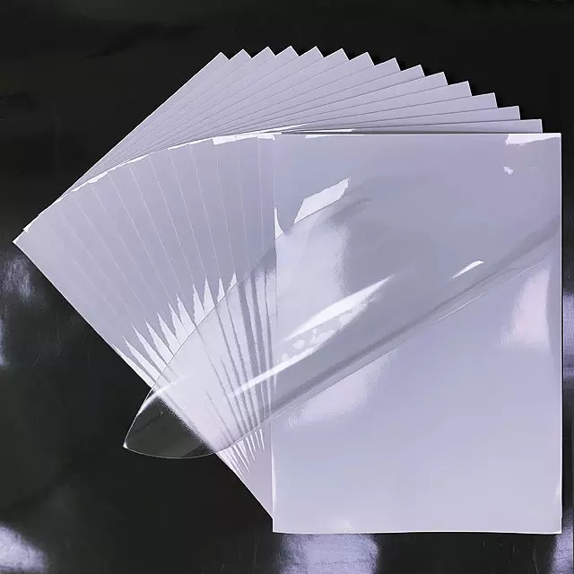 DECAL PVC TRONG SUỐT A4 IN PHUN MỰC GỐC NƯỚC