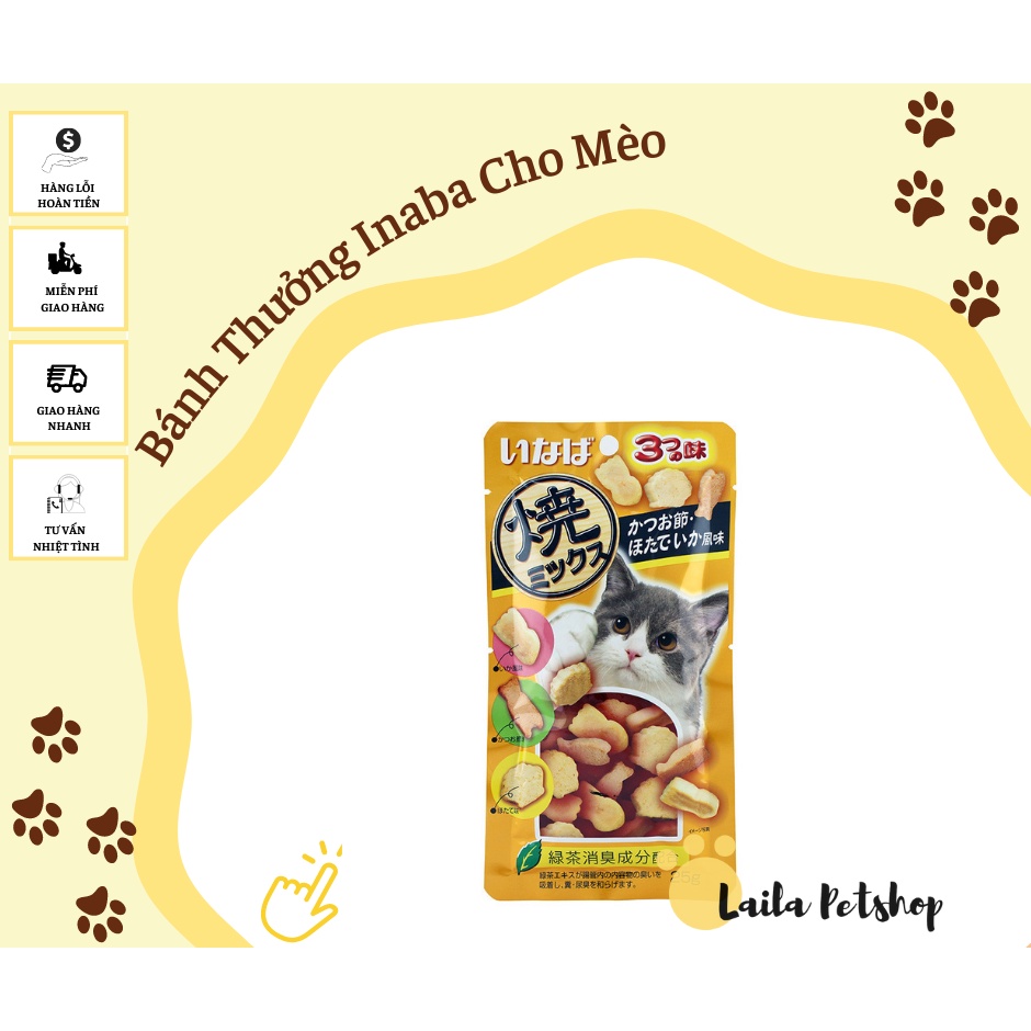 Bánh Thưởng Cho Mèo INABA Gói 25g - Laila Petshop