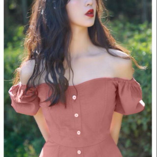 Cati midi dress tay bồng