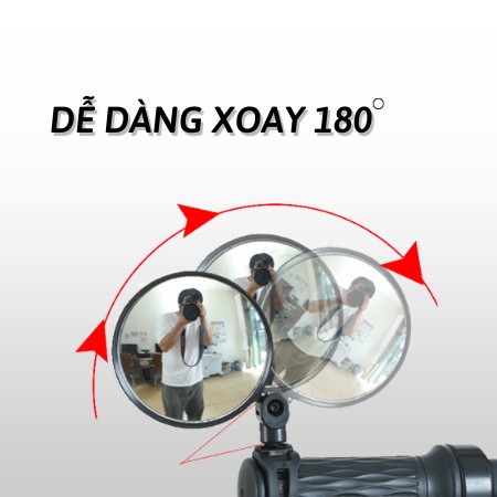 Gương xe đạp thể thao quay 360 độ linh hoạt, tiện lợi gắn xe đạp GX01