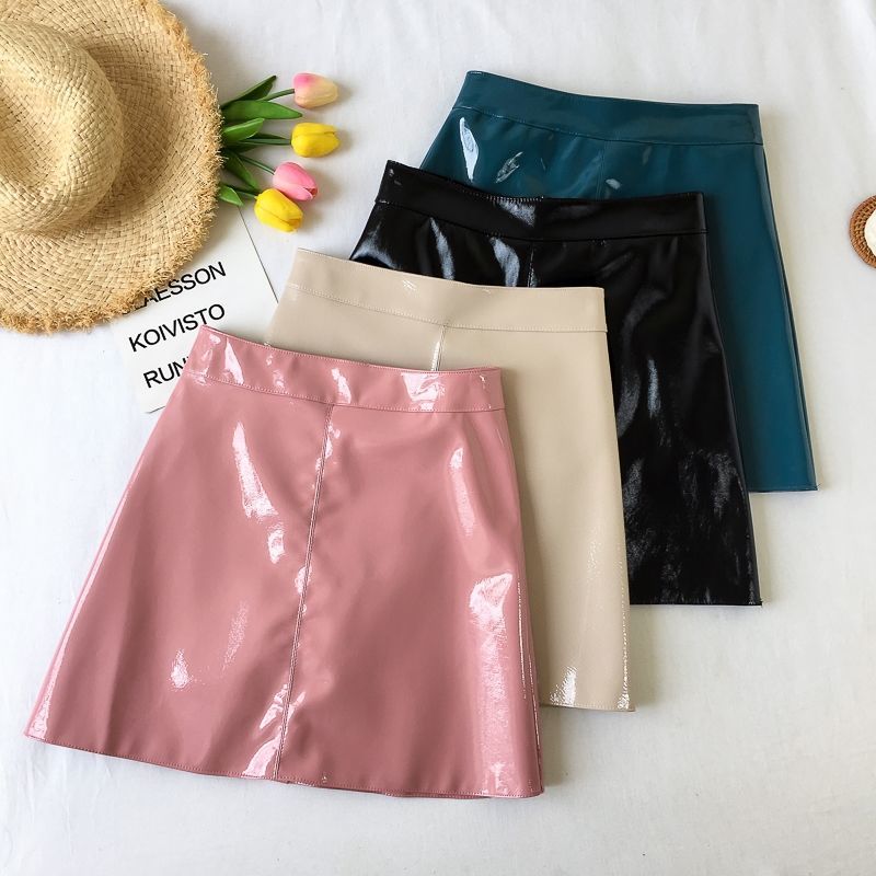 Chân Váy Da Bóng Thời Trang Cho Nữ