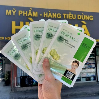 Mặt nạ đắp mặt, mặt nạ chiết xuất dưa leo Dermal combo 5 miếng