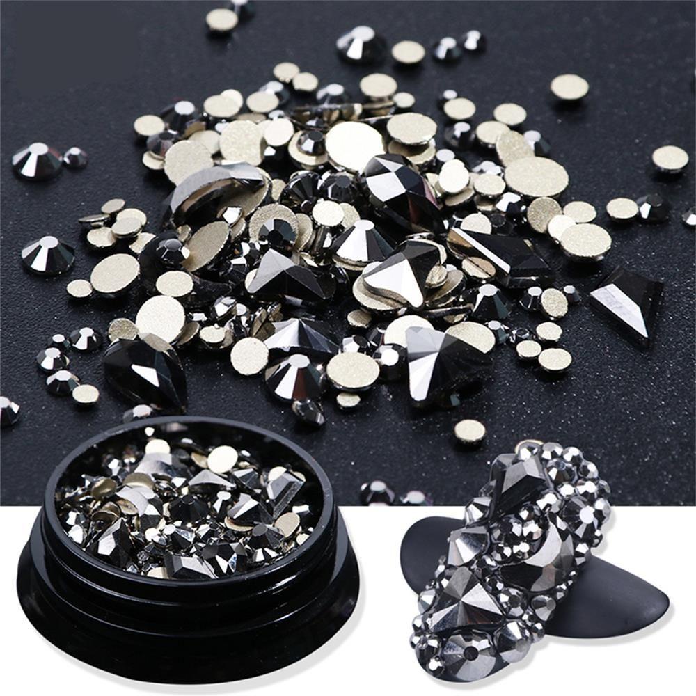 Miếng Dán Trang Trí Móng Tay Thiết Kế Phong Cách NEW YORK STORM|Quà Tặng AB 3D Đầy Màu Sắc Hỗn Hợp Kích Thước Kính