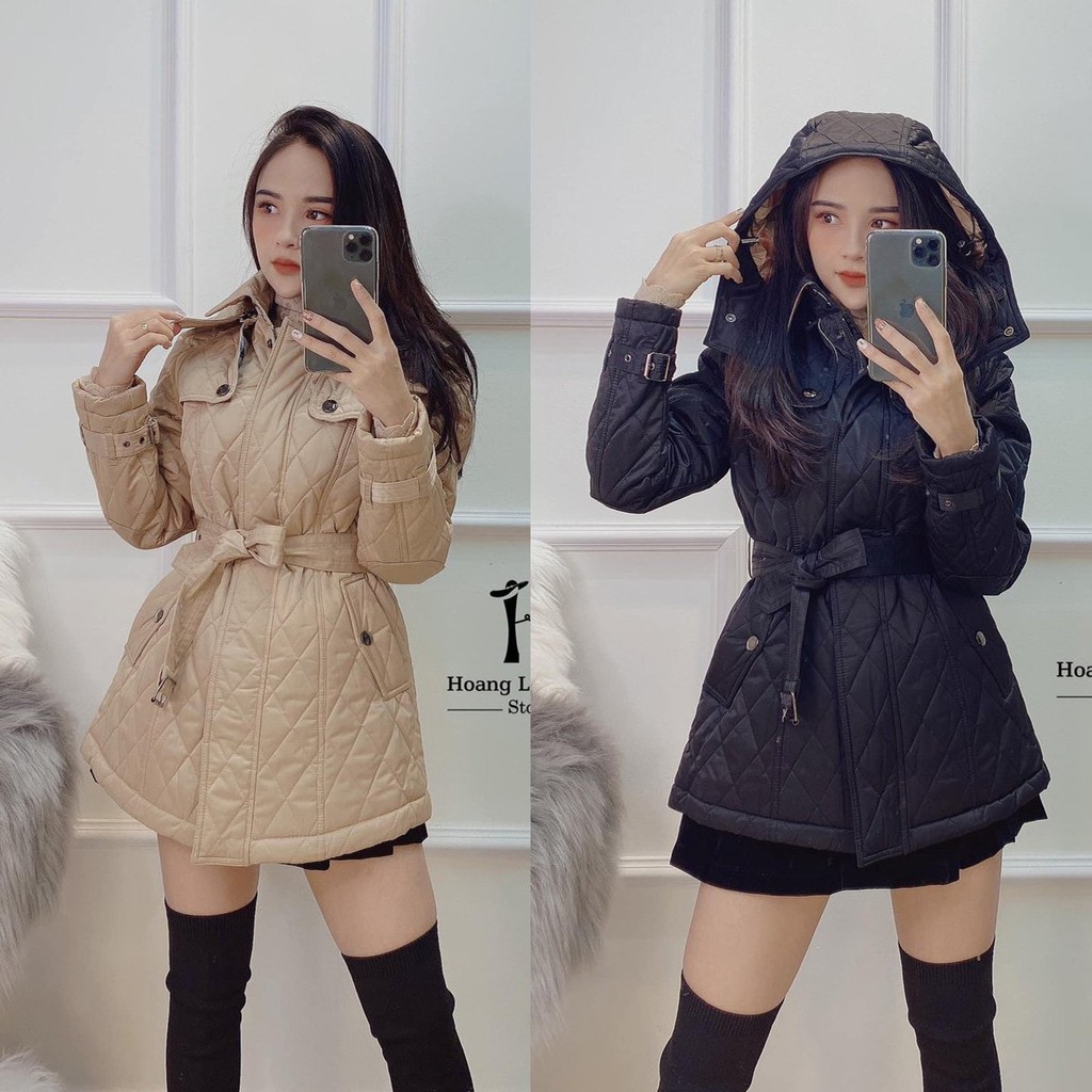[New 2021] Áo khoác phao nữ thu đông chất nỉ dáng dài, áo phao nữ mùa đông dáng dài, ao phao nỉ, ao khoac hoodie | BigBuy360 - bigbuy360.vn