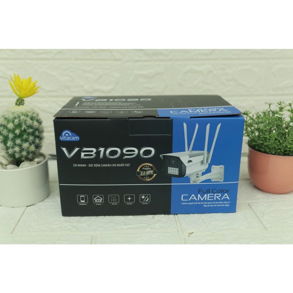 Camera Vitacam VB1090 - 3.0Mpx Ultra HD 1080P - Ngoài Trời - Đèn Starlight Quan Sát Màu Đêm - Bảo Hành Chính Hãng 2 Năm.