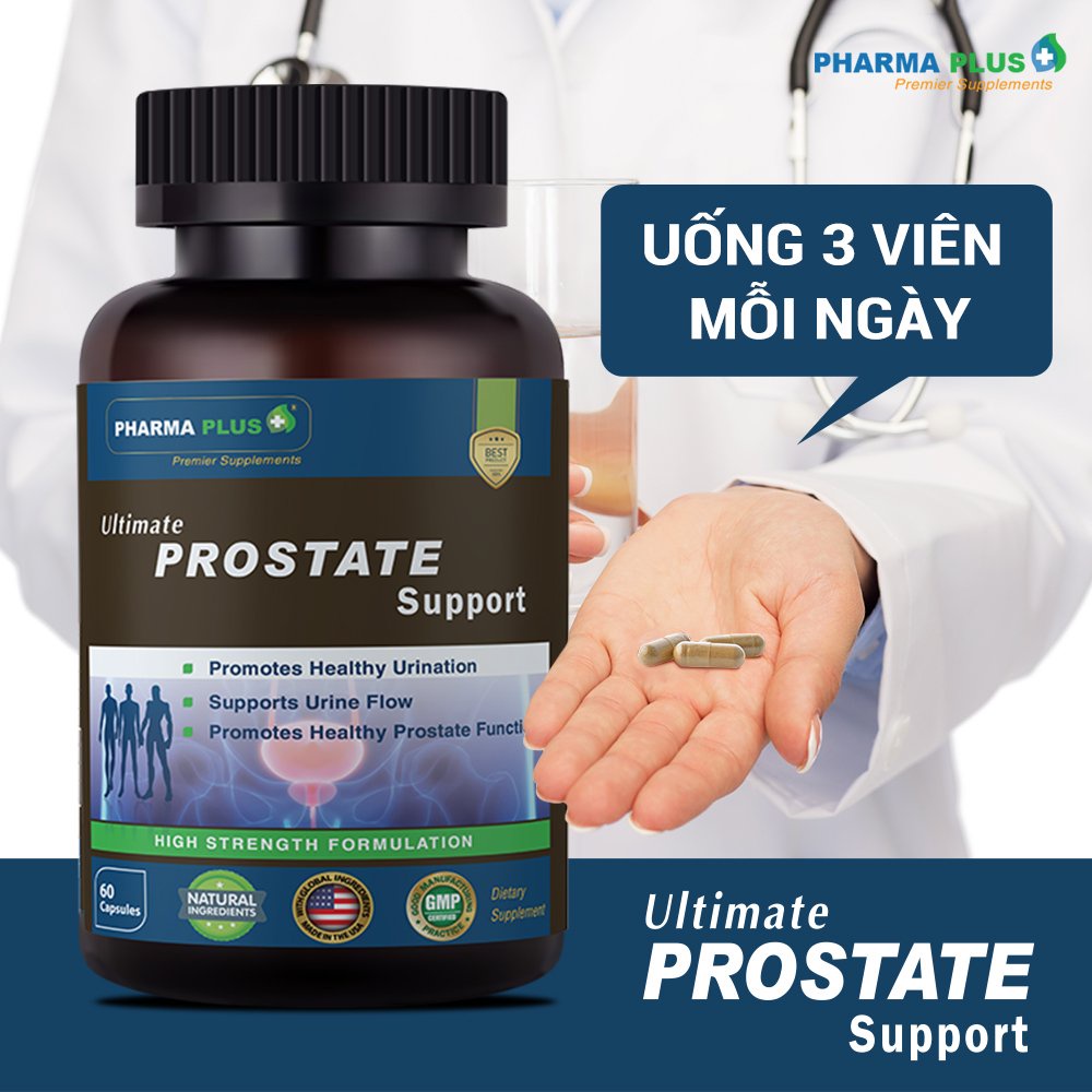 Viên Tiền Liệt Tuyến [Nhập Mỹ] |Pharma Plus Ultimate Prostate Support - Chính Hãng | Giảm Tiểu Đêm, U Xơ - Lọ 60 Viên