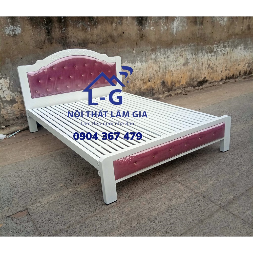 Giường sắt hộp vuông 5x10 giường cao cấp bao bền - giường rộng 1m4 giá rẻ