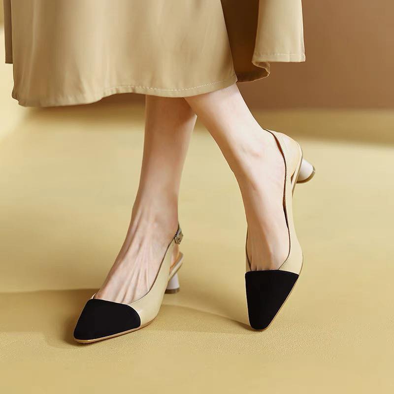 Giày Judy - Giày Sandal COLEE Slingback Vá Mũi Cao 7p VNXK