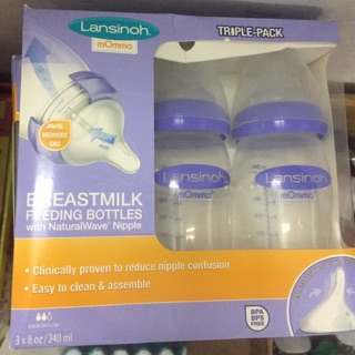Set 3 bình sữa lansinoh momma 160ml - 240ml