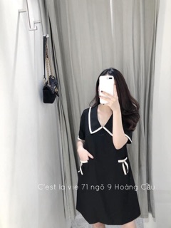 Váy suông cổ đức viền ren