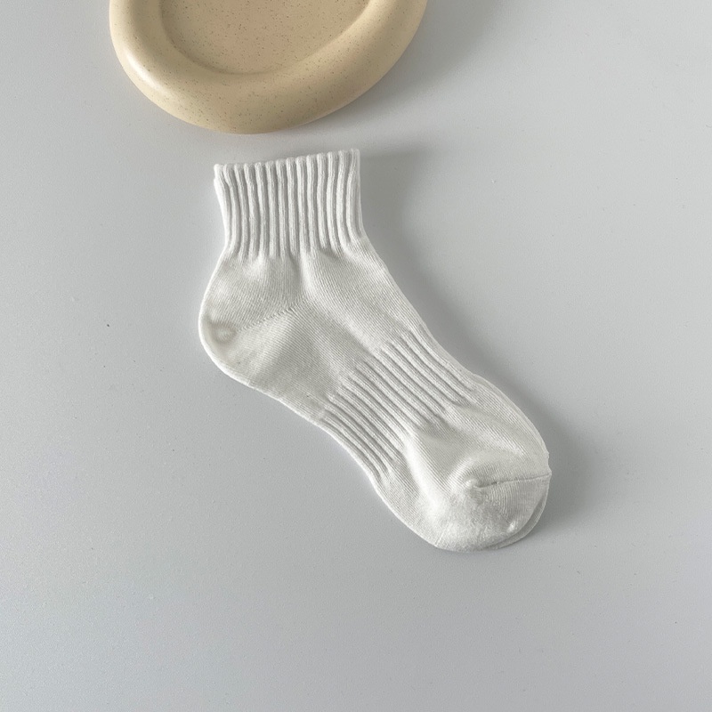 Vớ cotton Màu Trắng Đen Đơn Giản Phong Cách Hàn Quốc Cho Cặp Đôi