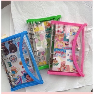 Bìa Binder đựng card - sổ còng viền vải bìa nhũ khổ A6 HT044