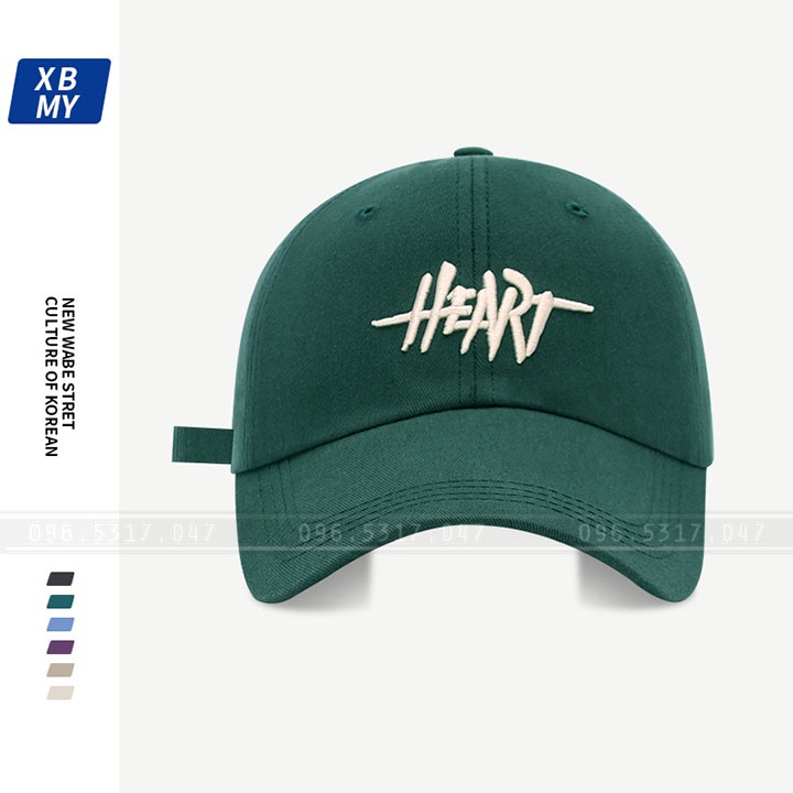 Nón Mũ Lưỡi Trai Nam Nữ Logo Heart, Phong Cách Hàn Quốc, Có Đầy Đủ Tag [NEW]