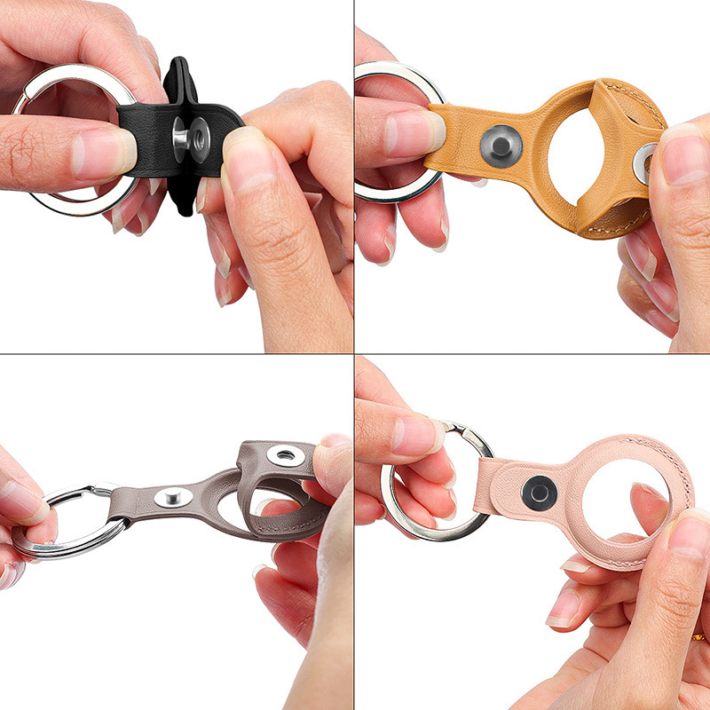 Dây đeo Airtag có móc treo kim loại bằng giả da đa màu sắc thời trang | BigBuy360 - bigbuy360.vn