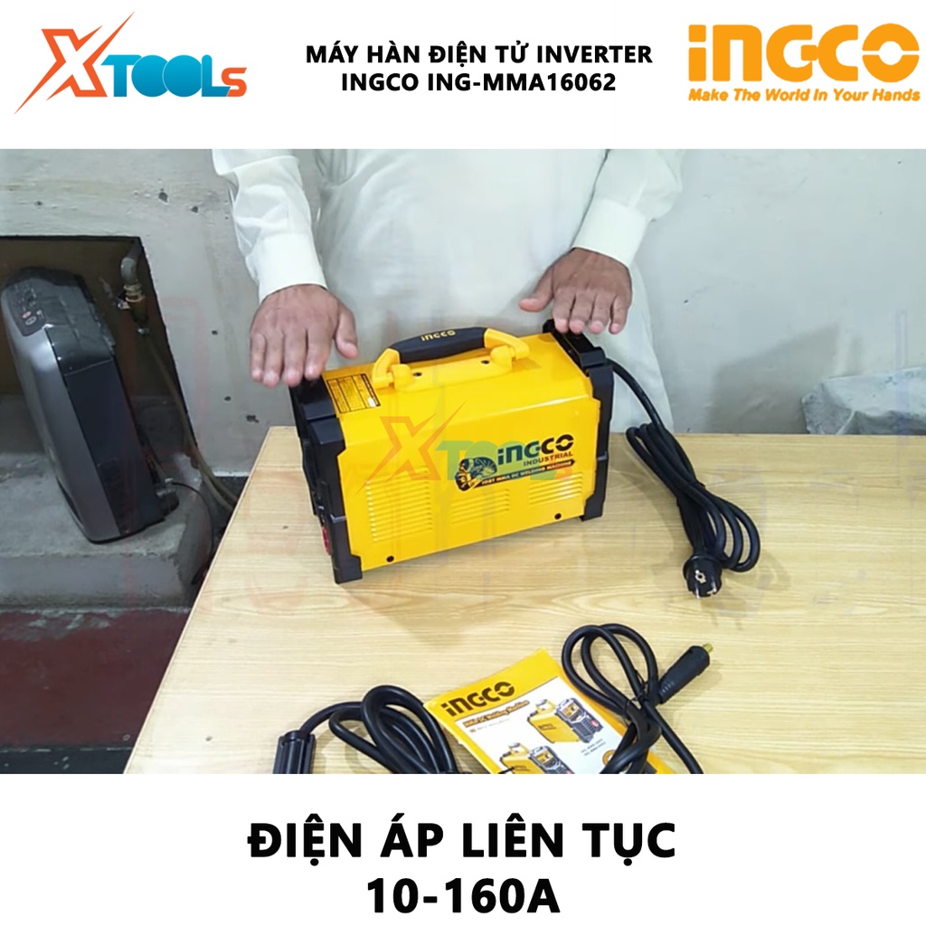 Máy hàn điện tử Inverter INGCO ING-MMA16062 | Máy hàn que điện tử có công nghệ IGBT Inverter hàn xì dễ dàng hơn các chỗ