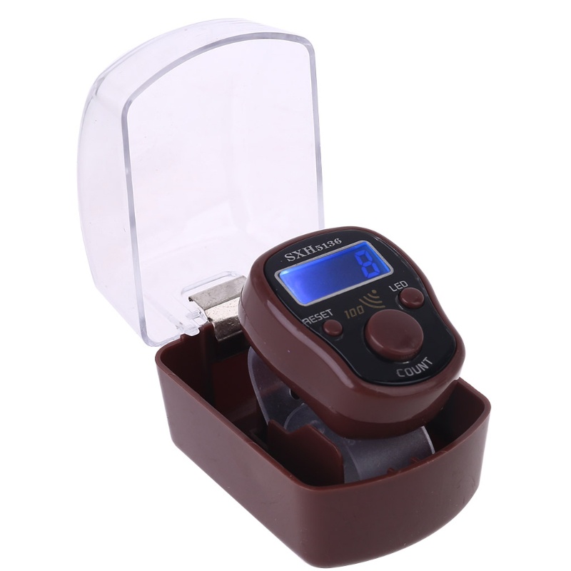 Máy Đếm Giờ Đeo Ngón Tay Mini Màn Hình LCD Tiện Dụng