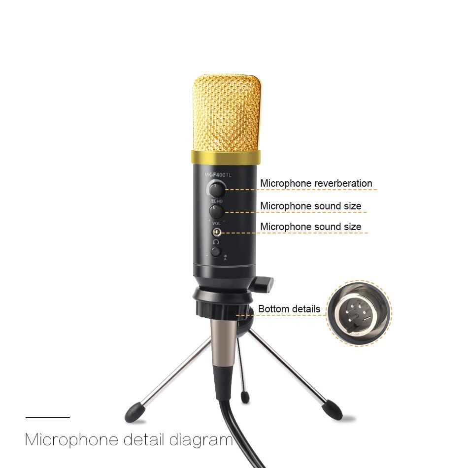 thu âm MK-F400 Micro karaoke - thu âm MK-F400 không cần soundcard