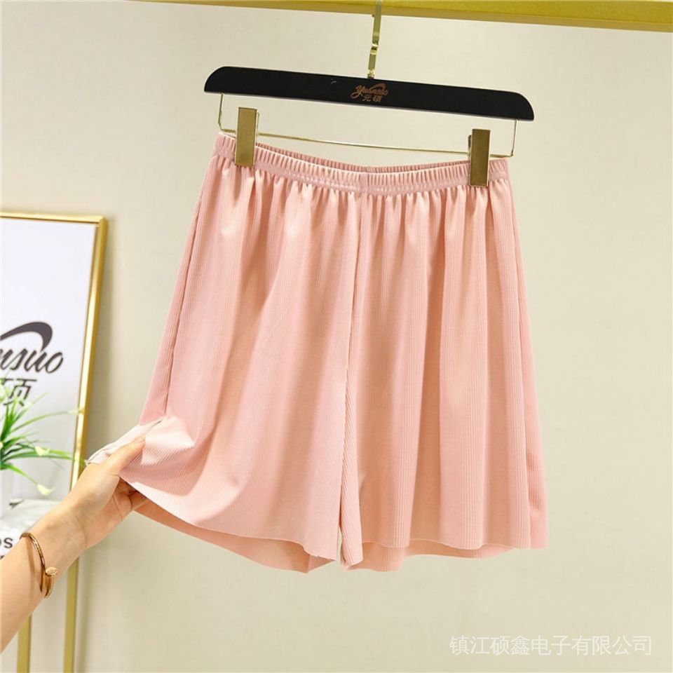Quần Short Lưng Thun Ống Rộng Bằng Lụa Lạnh Plus Size Cho Nữ