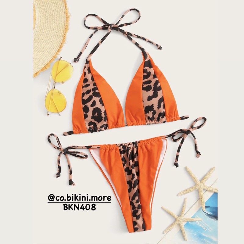 [BKN408] &lt;ÂU&gt; SET BIKINI TRIANGLE CAM MIX BEO QUẦN THONG/LỌT KHE