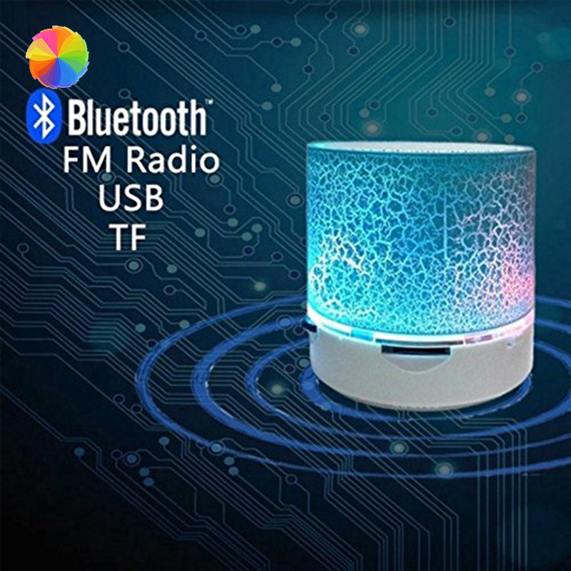 Loa Bluetooth Mini Có Đèn Led Nhiều Màu Hỗ Trợ Usb / Aux / Tf / Fm Thẻ Nhớ