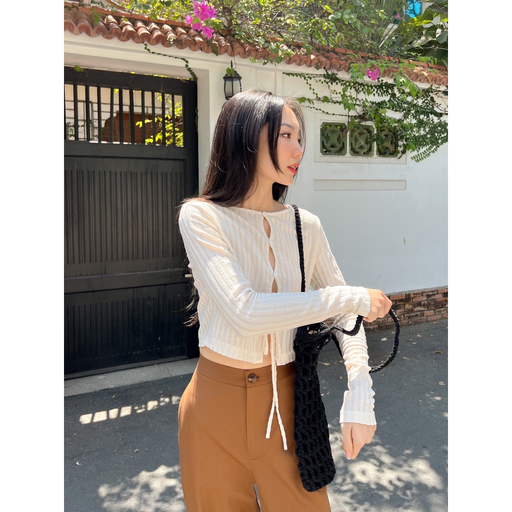 Happy Zoo - Áo thun tay dài nơ giữa