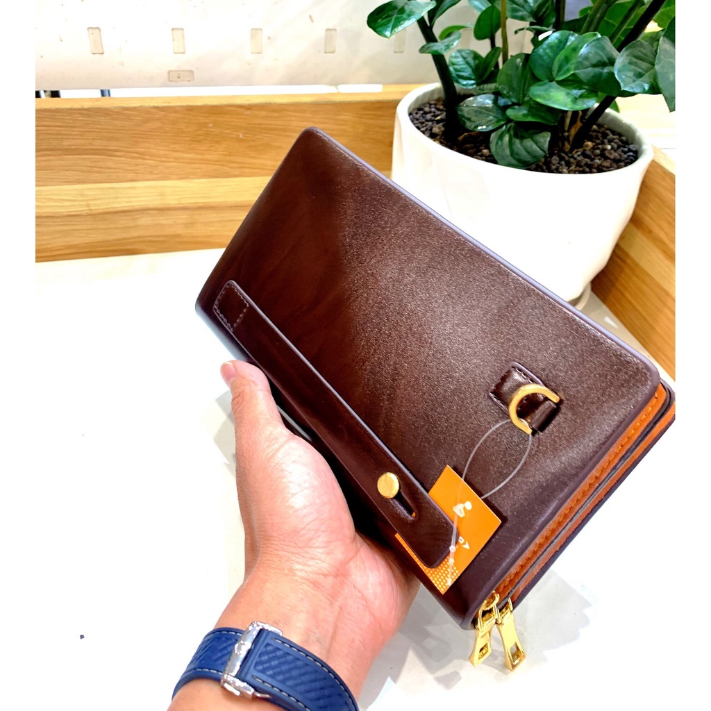 Ví Da DAISHU Cầm Tay Cao Cấp.Bóp Da Cầm Tay 203.Clutch Cầm Tay.